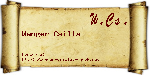 Wanger Csilla névjegykártya